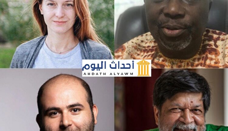 بعض المشاهير الإعلاميين المشاركين في حفل توزيع الجوائز السنوية لحرية الصحافة