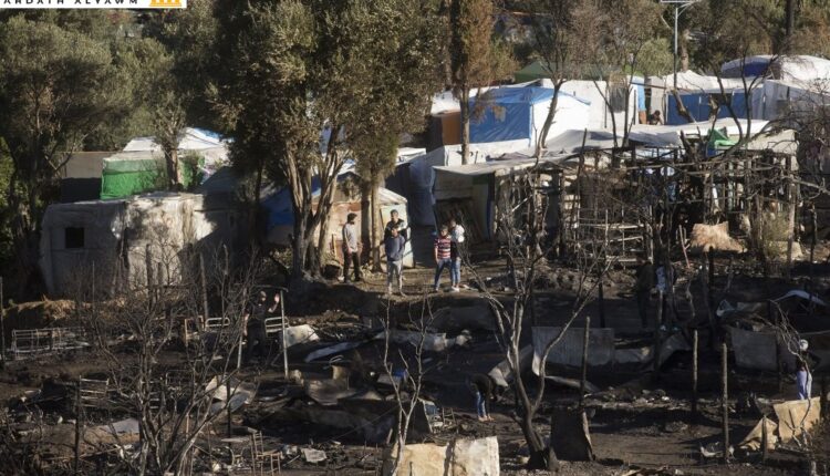 حريق مخيم فاثي في اليونان