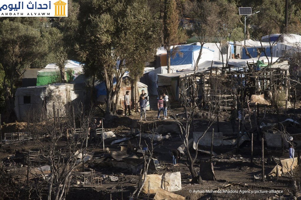 حريق مخيم فاثي في اليونان
