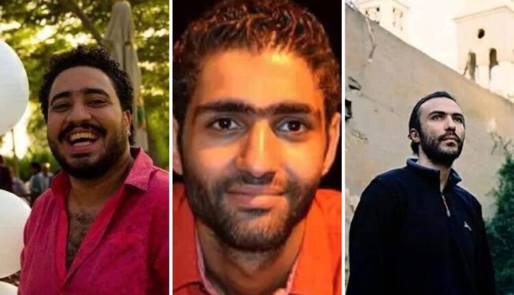 النشطاء الثلاثة المحتجزين لدى السلطات المصرية: أحمد ماهر، وعبد الرحمن طارق، ووليد شوقي