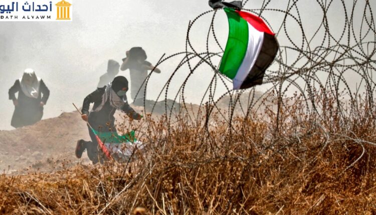 مواجهات بين شبان فلسطينيين وجنود الاحتلال الاسرائيلي في الأراضي الفلسطينية المحتلة بالضفة الغربية