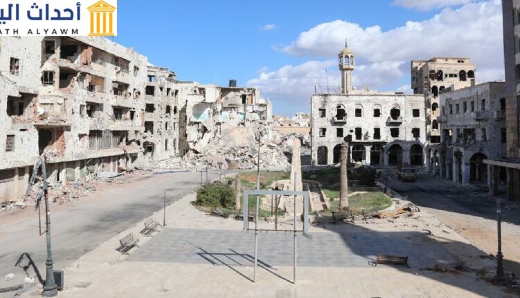 البلدة القديمة في بنغازي، ليبيا، وقد تعرضت للتدمير بسبب القنابل والقتال.