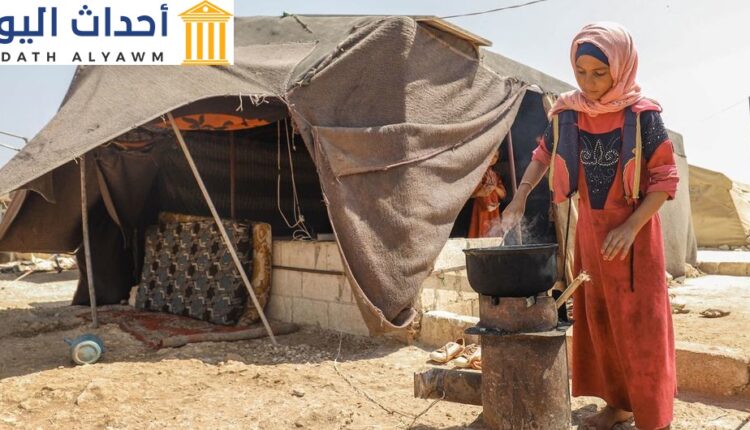 تعيش العديد من العائلات النازحة دون الحصول على مياه الشرب في مخيم النور، سوريا