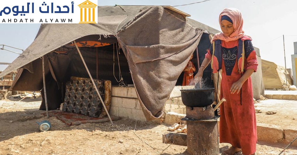 تعيش العديد من العائلات النازحة دون الحصول على مياه الشرب في مخيم النور، سوريا