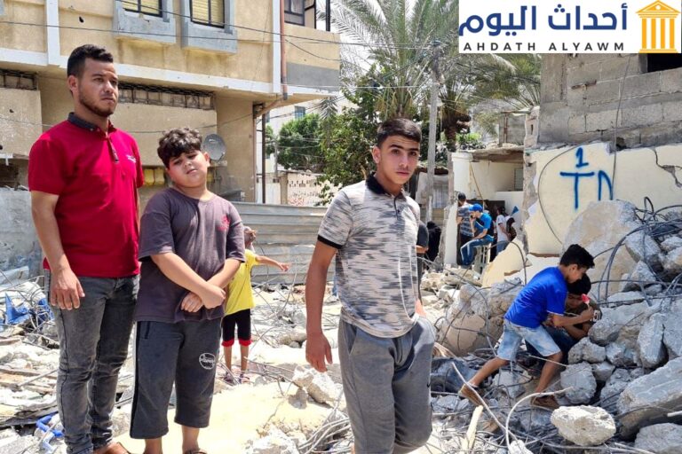 أحد المنازل المدمرة في مخيم رفح جنوب قطاع غزة