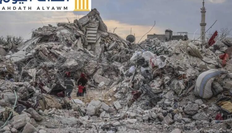 دمار خلّفه الزلزال القاتل الذي ضرب سوريا وتركيا في جنديريس، شمال شرق سوريا، في 11 فبراير/شباط 2023