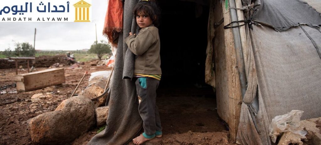 طفلة في مكان إيواء مؤقت جنوبي سوريا