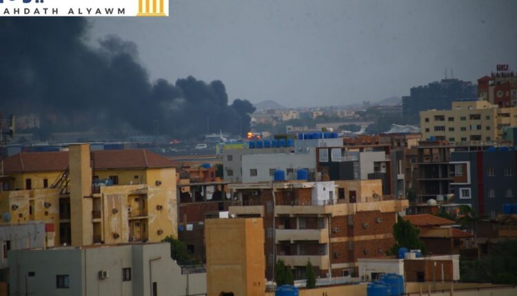 آثار الاشتباكات المسلحة القائمة في السودان بين قوات الجيش السوداني وقوات الدعم السريع