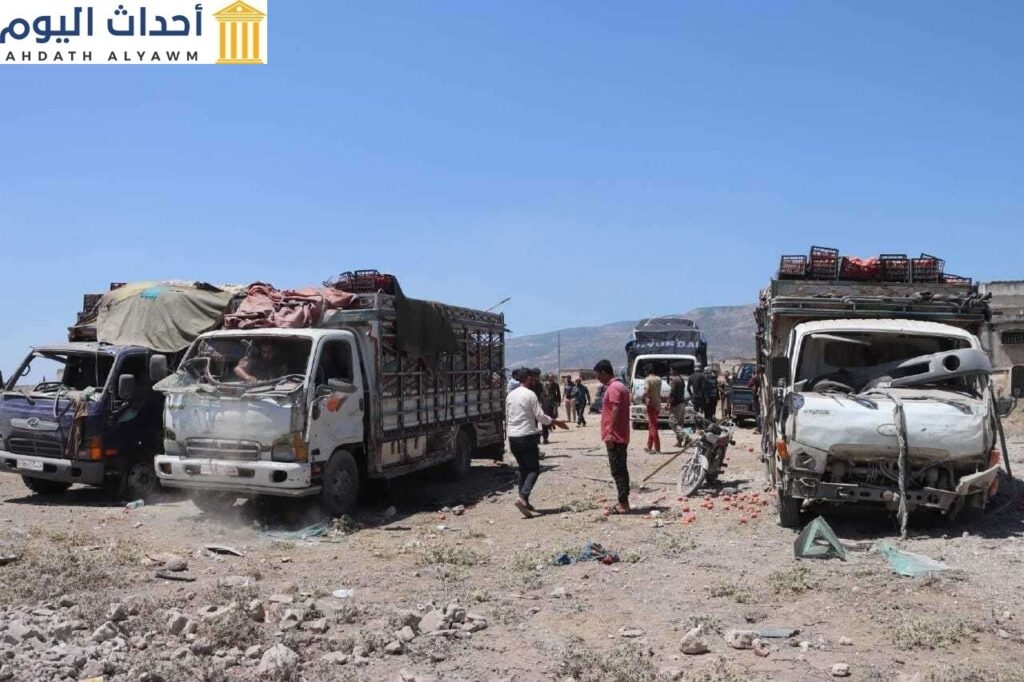 آثار الدمار الناتج عن الهجمات الجوية التي استهدفت مناطق مدنية بريف إدلب بسوريا