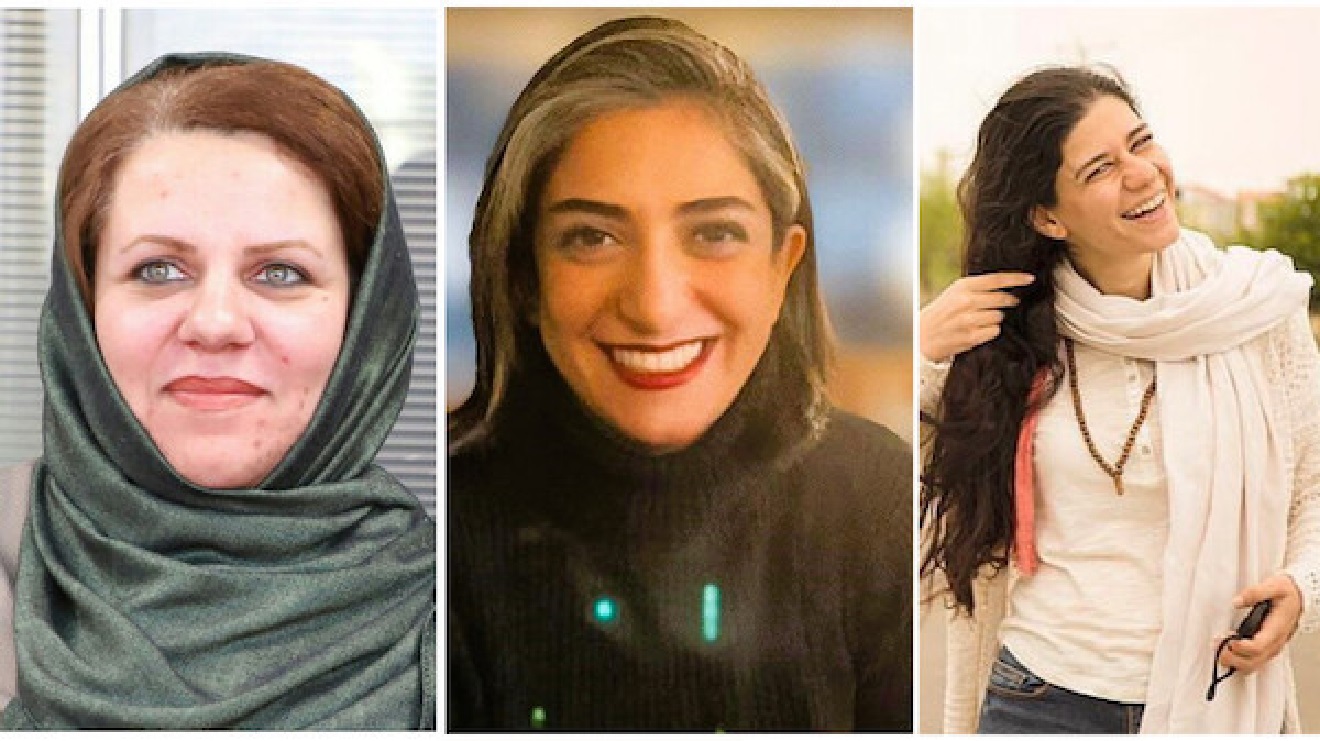الصحفيات الإيرانيات سعيدة شافعي ومهرنوش زارع هنزاكي ونسيم سلطان بيجي