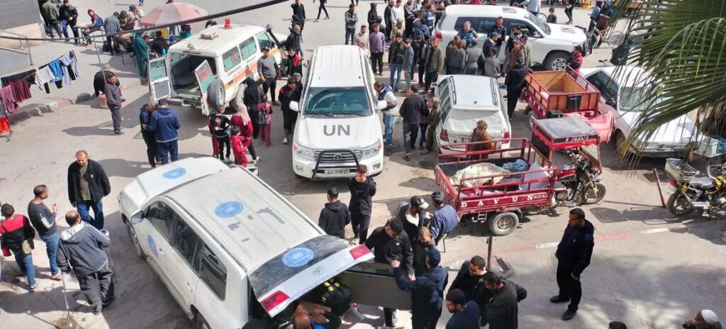 بعثة أممية تصل إلى مستشفى الشفاء، شمال غزة، بإمدادات منقذة للحياة