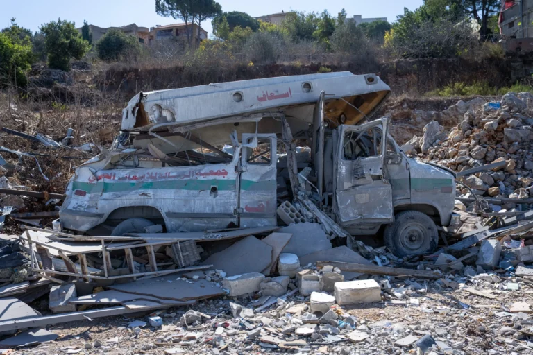 202410mena lebanon ambulance destroyed kafra