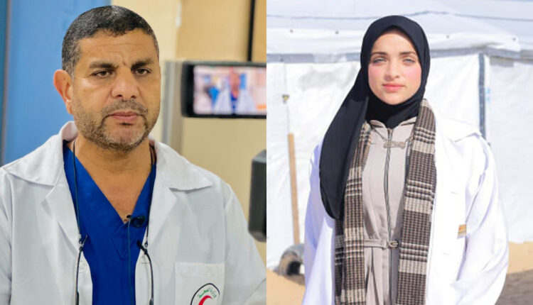 الممرضة "تسنيم الهمص" ووالدها الطبيب "مروان الهمص"